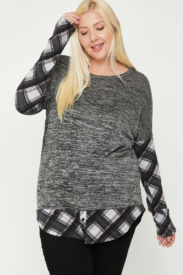 Two Tone Knit Top - Absolute Fashion 2020