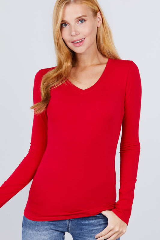 Cotton Jersey V-neck Top - Absolute Fashion 2020