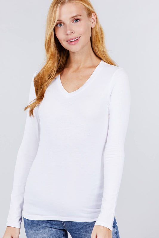 Cotton Jersey V-neck Top - Absolute Fashion 2020