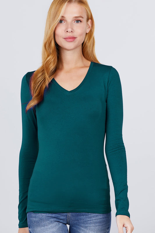 Cotton Jersey V-neck Top - Absolute Fashion 2020