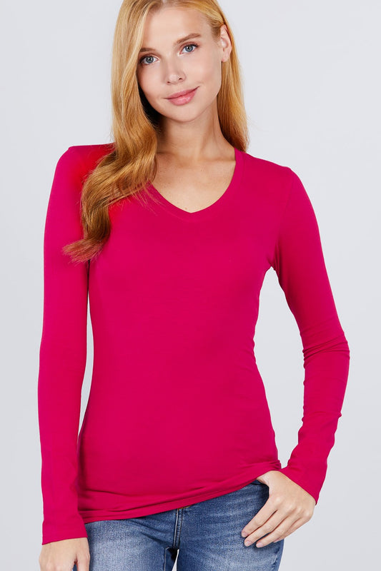 Cotton Jersey V-neck Top - Absolute Fashion 2020