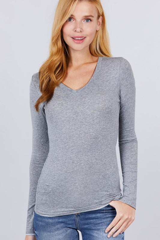 Cotton Jersey V-neck Top - Absolute Fashion 2020