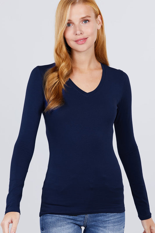 Cotton Jersey V-neck Top - Absolute Fashion 2020