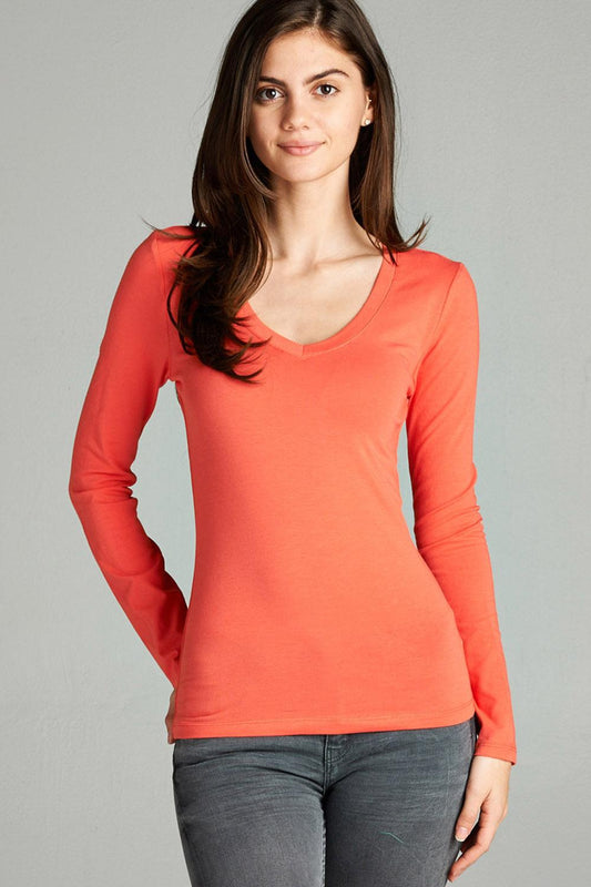 Cotton Jersey V-neck Top - Absolute Fashion 2020