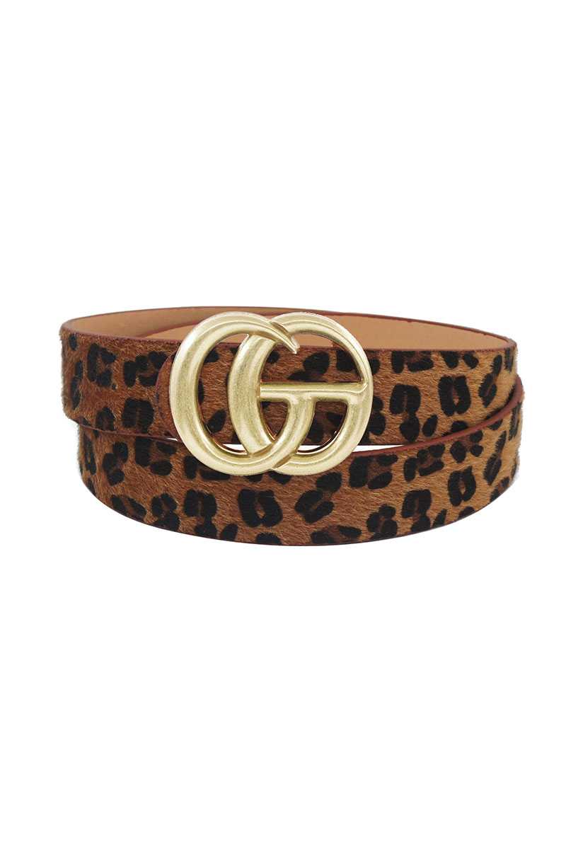 Gd Buckle Leopard Hair Belt - Absolute Fashion 2020
