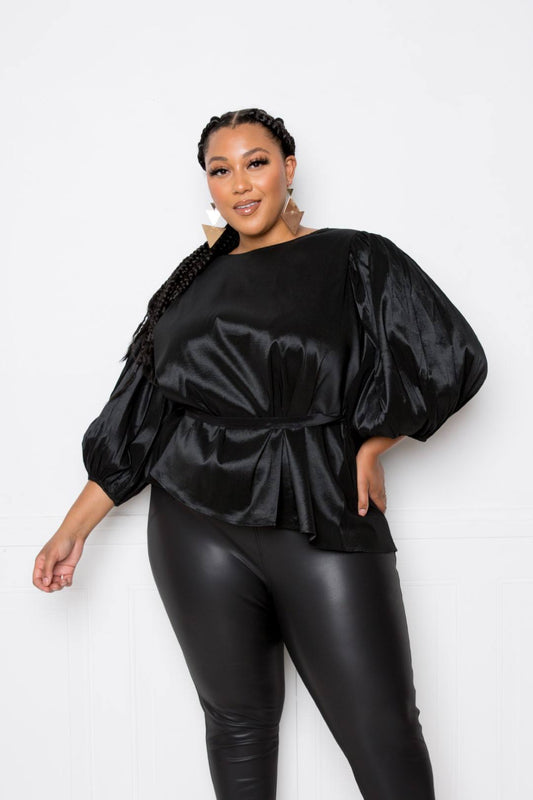 Voluminous Top With Waist Tie - Absolute Fashion 2020