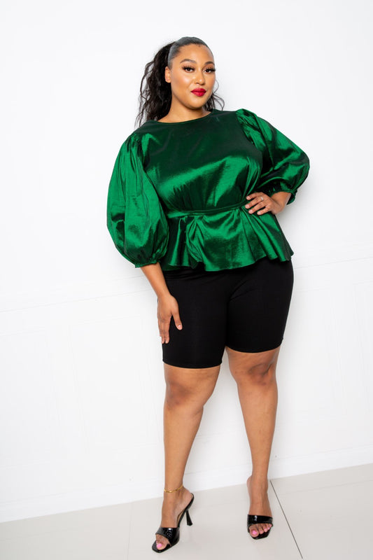 Voluminous Top With Waist Tie - Absolute Fashion 2020