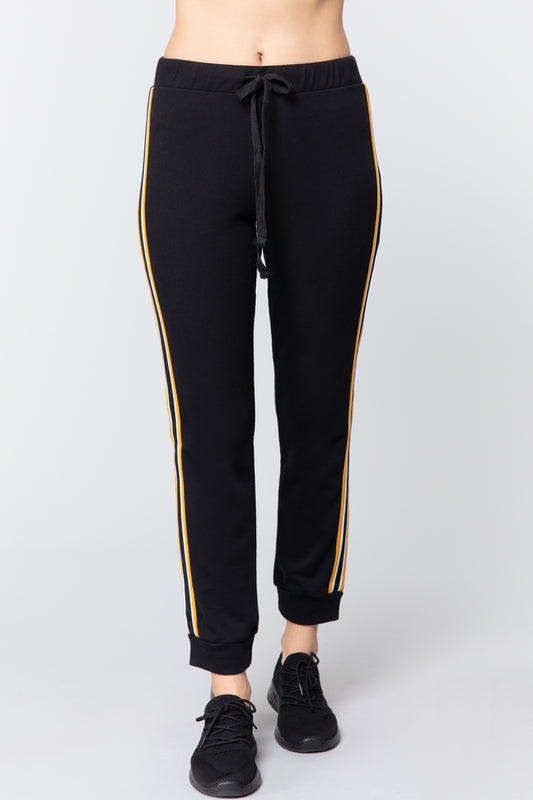 Side Stripe Tape French Terry Pants - Absolute Fashion 2020