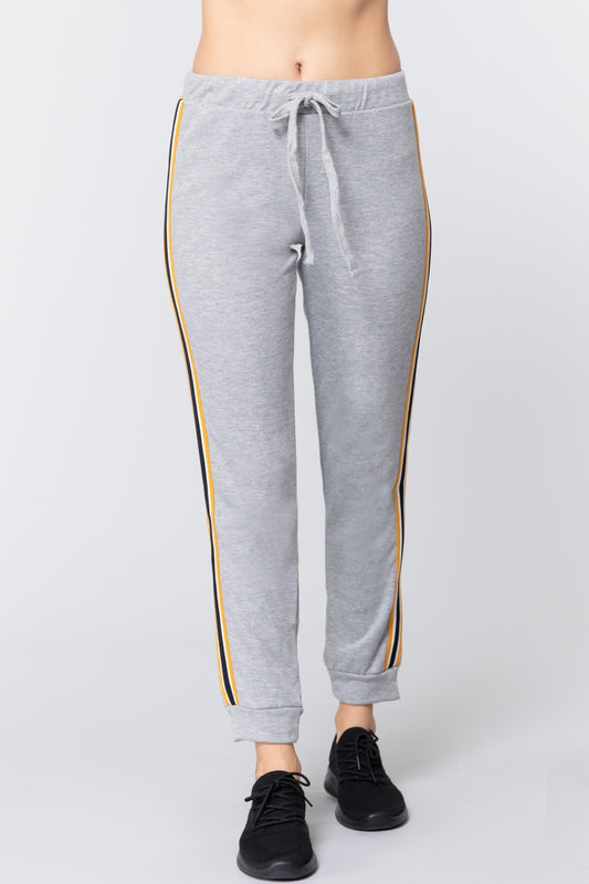 Side Stripe Tape French Terry Pants - Absolute Fashion 2020