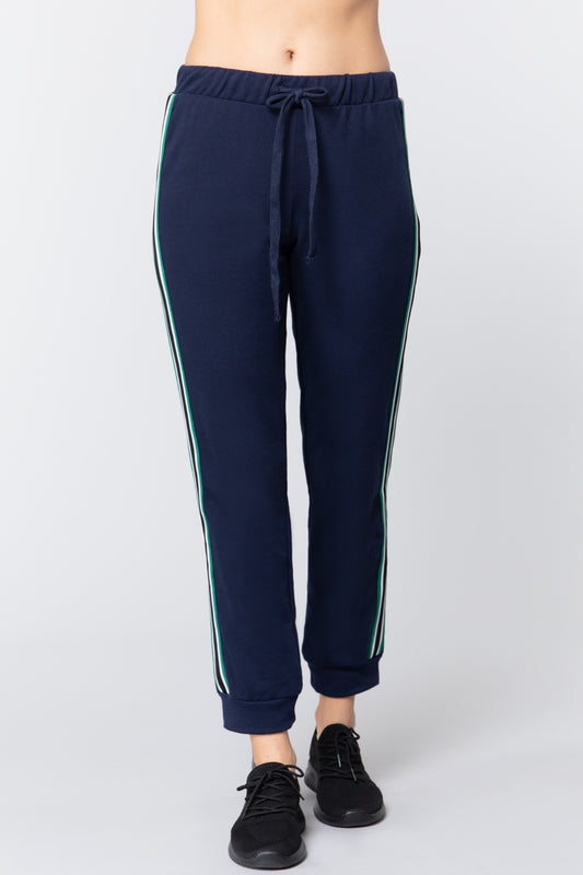 Side Stripe Tape French Terry Pants - Absolute Fashion 2020
