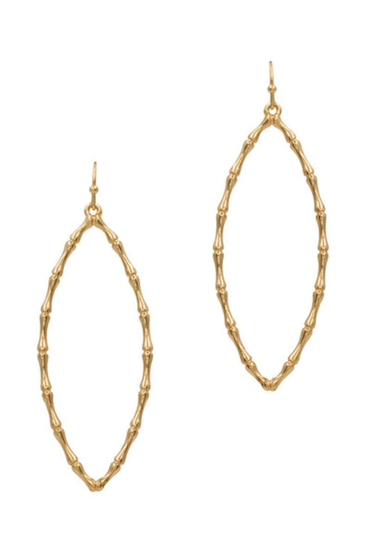 Bamboo Metal Leaf Hook Earring - Absolute Fashion 2020