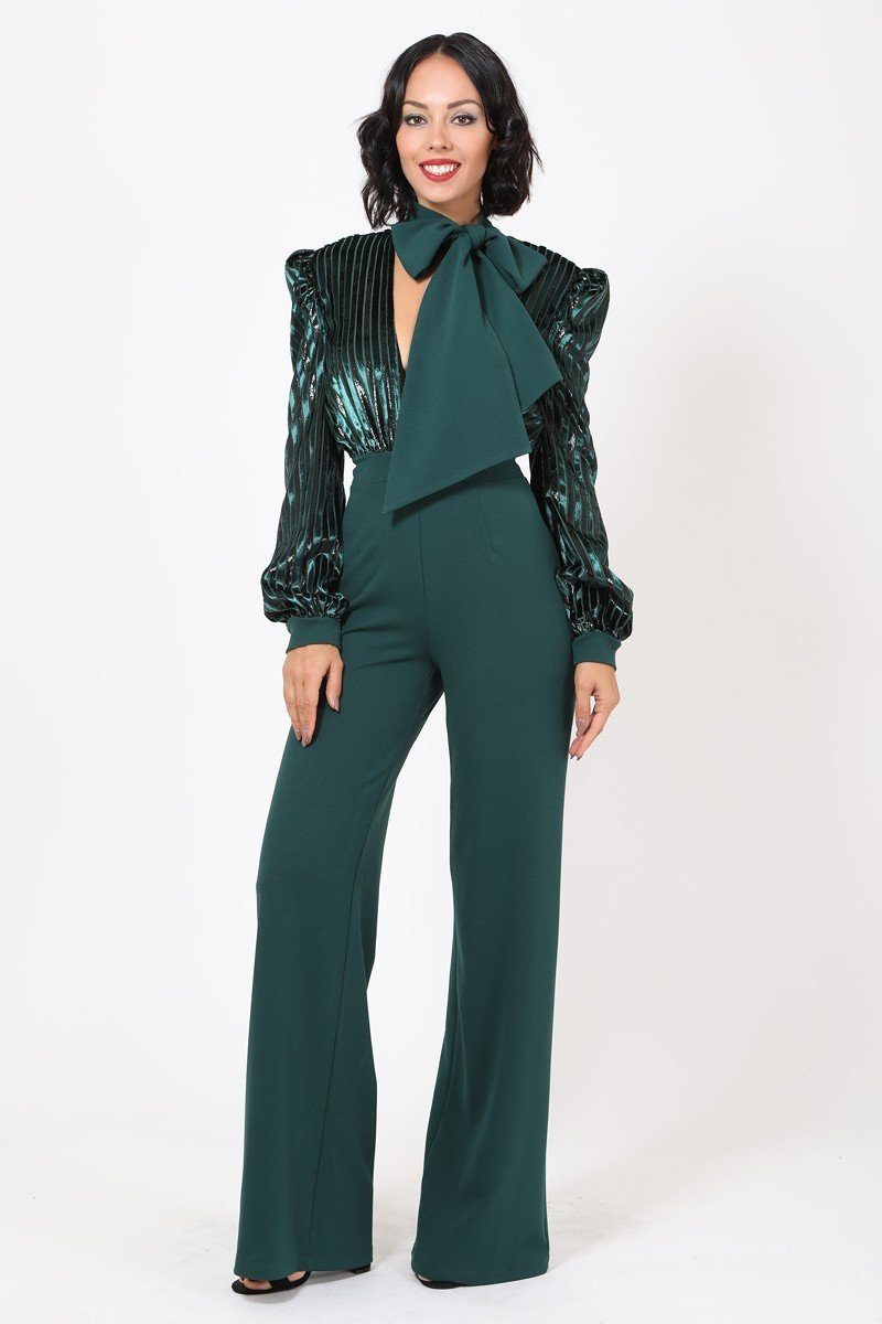 Gorgeous Shiny Lining Pattern Jumpsuit - Absolute Fashion 2020