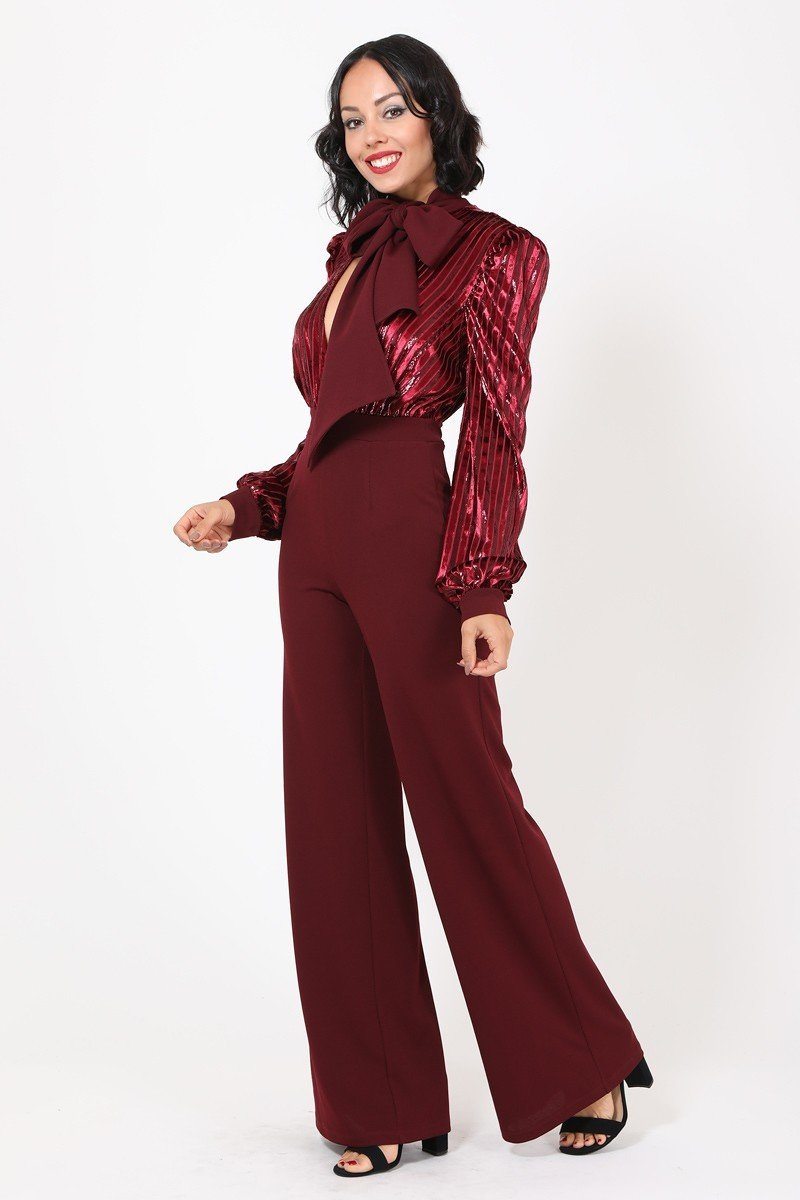 Gorgeous Shiny Lining Pattern Jumpsuit - Absolute Fashion 2020