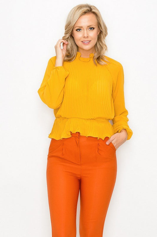 Ruffle Pleats Peplum Top - Absolute Fashion 2020