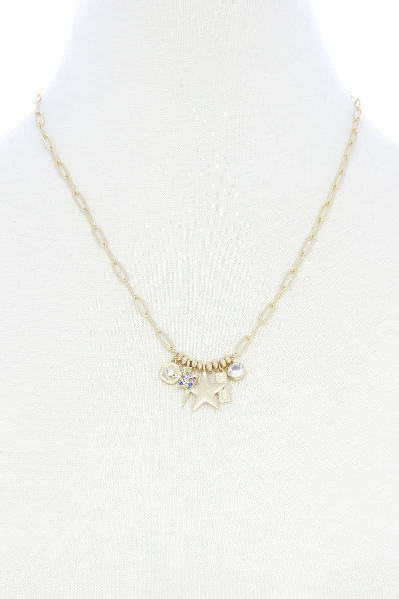 Dainty Star Lighting Bolt Charm Metal Necklace - Absolute Fashion 2020
