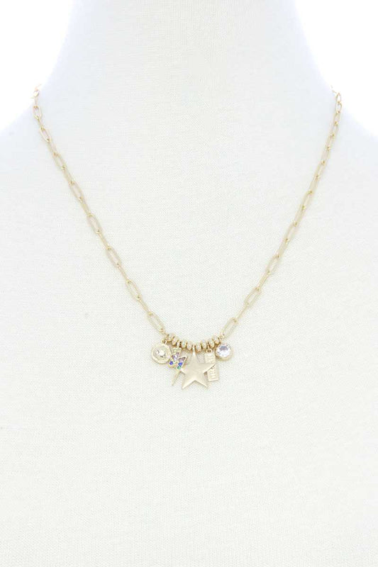 Dainty Star Lighting Bolt Charm Metal Necklace - Absolute Fashion 2020