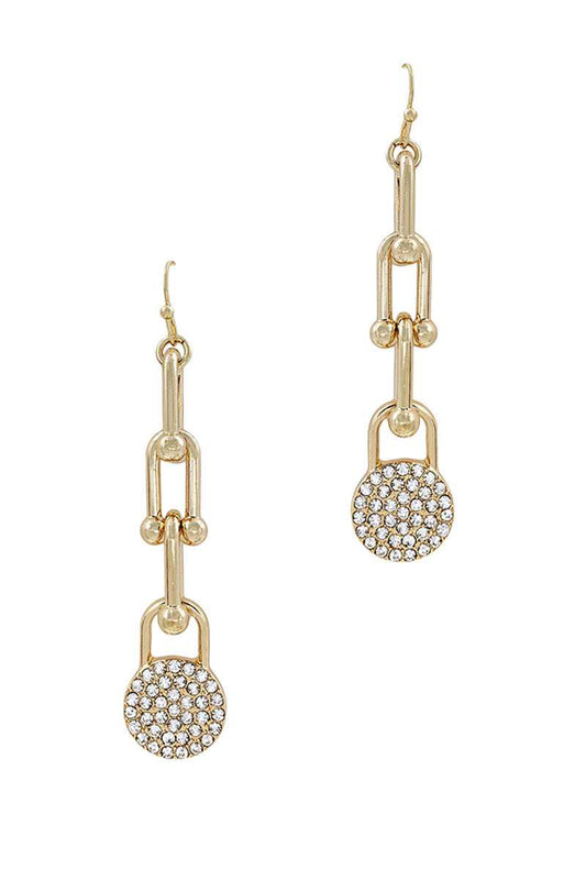 Chic Fashion Chain Drop And Rhistone Earring - Absolute Fashion 2020