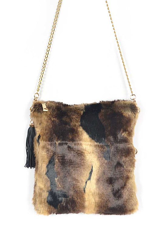 Tiger Print Fur Foldable Clutch - Absolute Fashion 2020