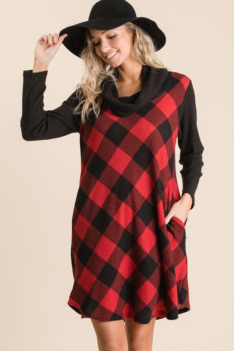 Buffalo Plaid Tartan Swing Dress - Absolute Fashion 2020