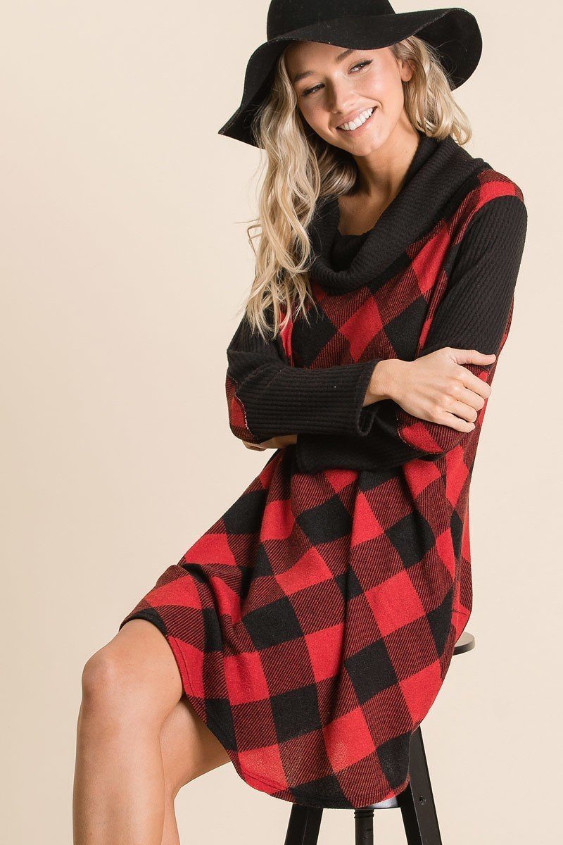 Buffalo Plaid Tartan Swing Dress - Absolute Fashion 2020