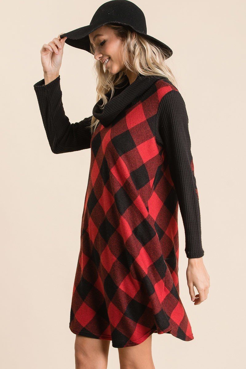Buffalo Plaid Tartan Swing Dress - Absolute Fashion 2020