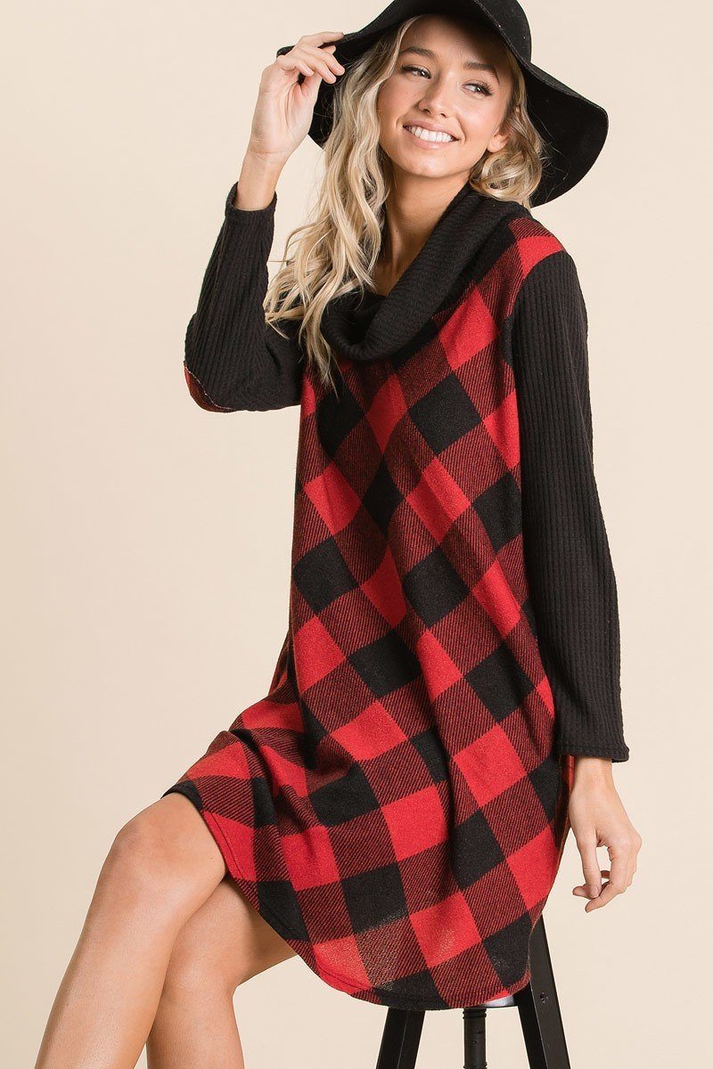 Buffalo Plaid Tartan Swing Dress - Absolute Fashion 2020