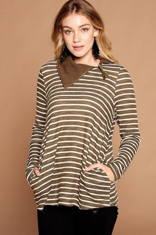 Striped Loose-fit Knit Sweater - Absolute Fashion 2020