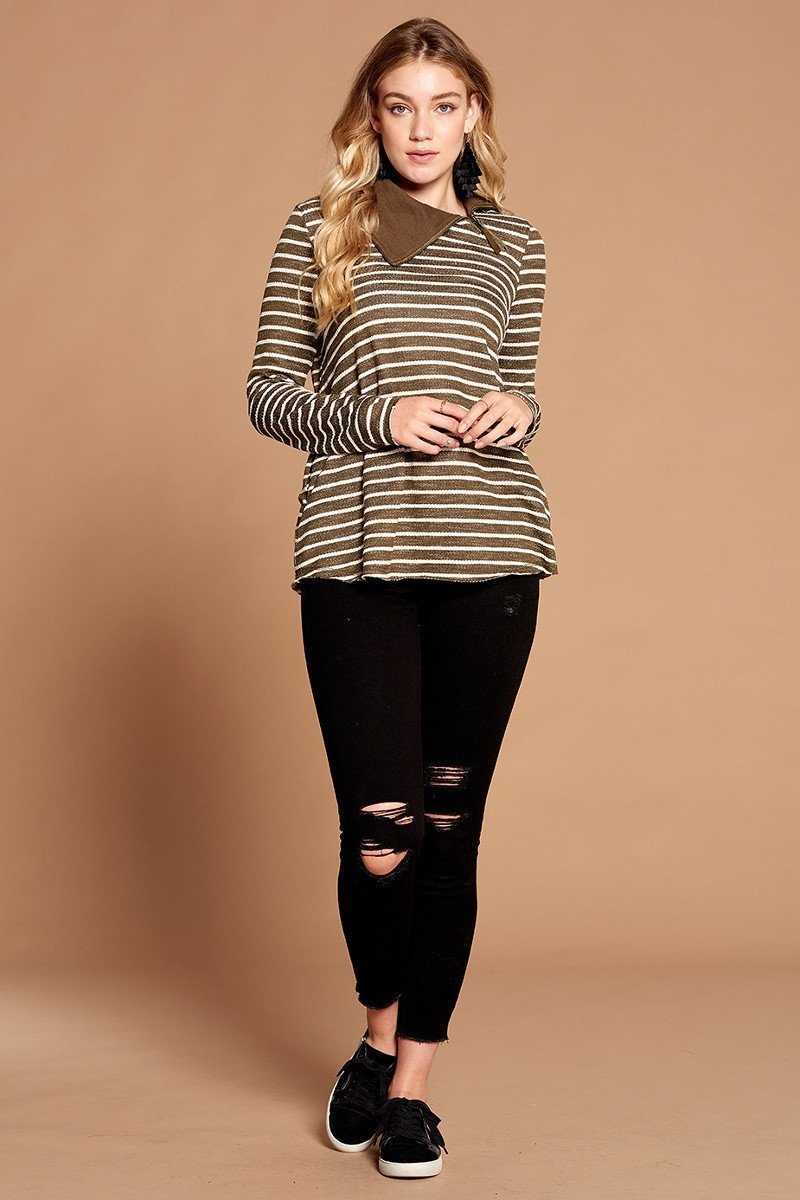 Striped Loose-fit Knit Sweater - Absolute Fashion 2020