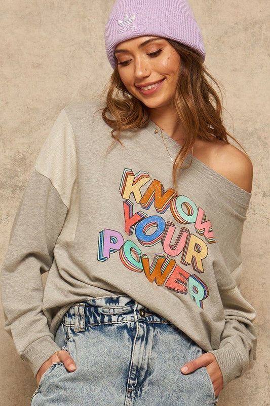 A French Terry Knit Graphic Sweatshirt - Absolute Fashion 2020