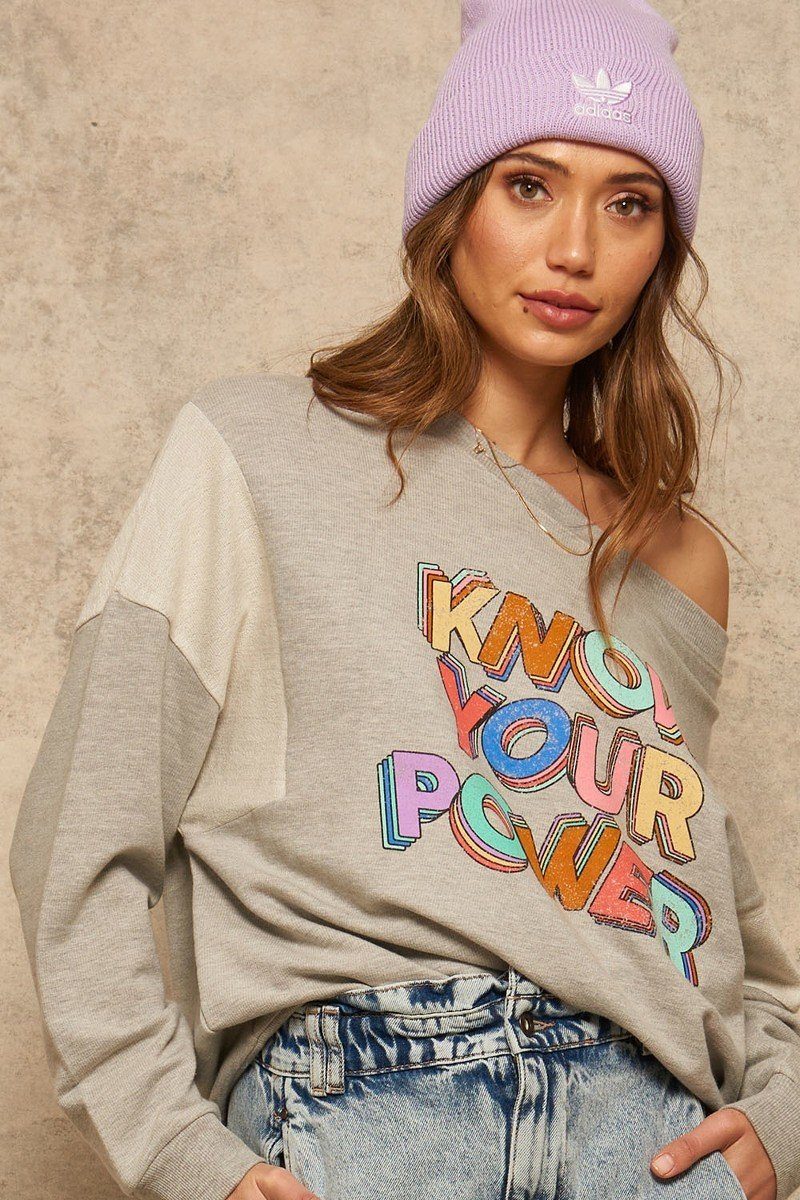 A French Terry Knit Graphic Sweatshirt - Absolute Fashion 2020