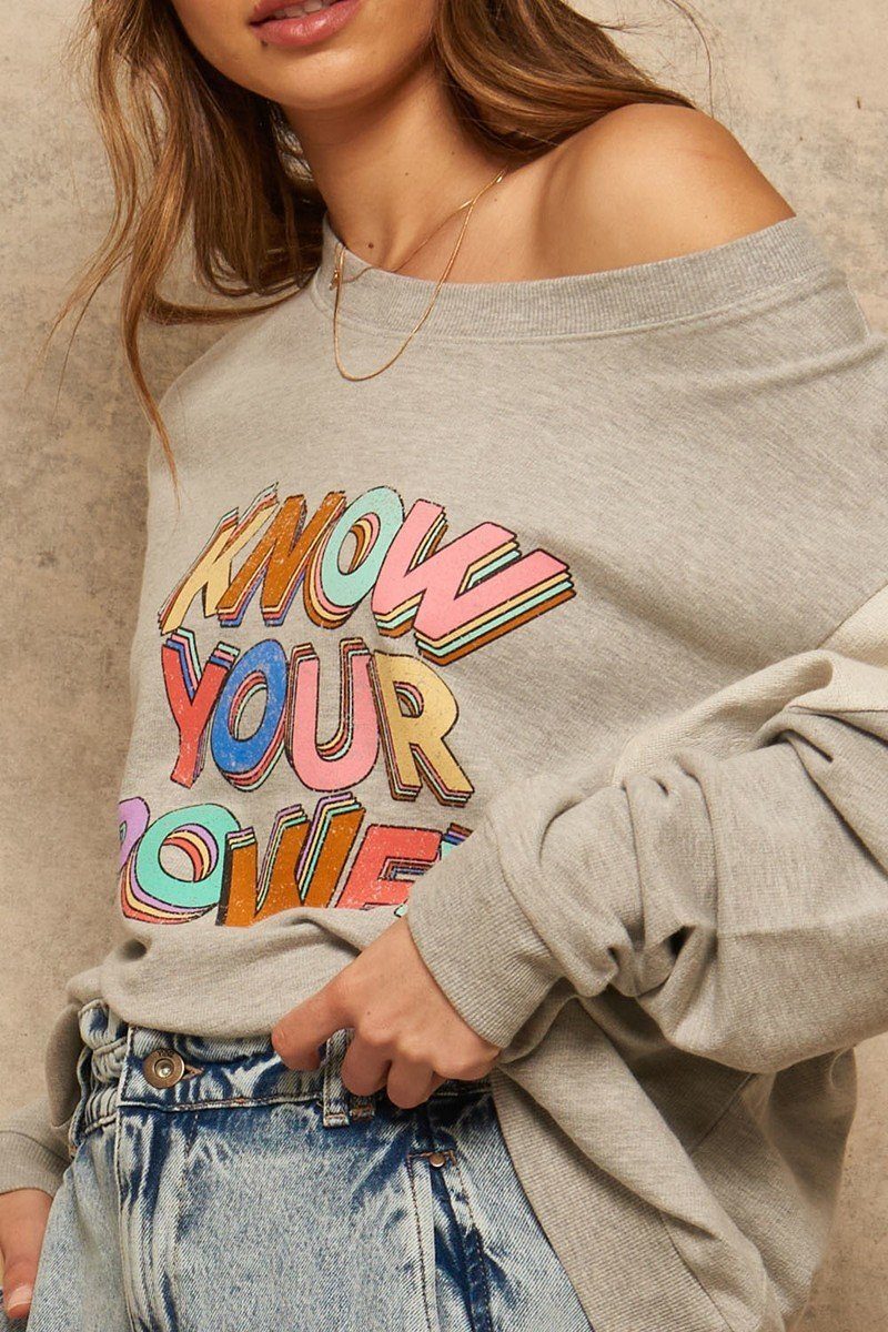 A French Terry Knit Graphic Sweatshirt - Absolute Fashion 2020