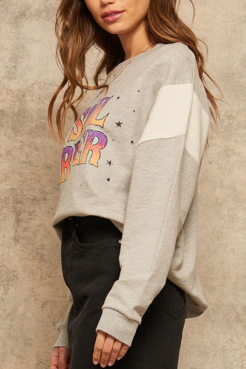 A French Terry Knit Graphic Sweatshirt - Absolute Fashion 2020