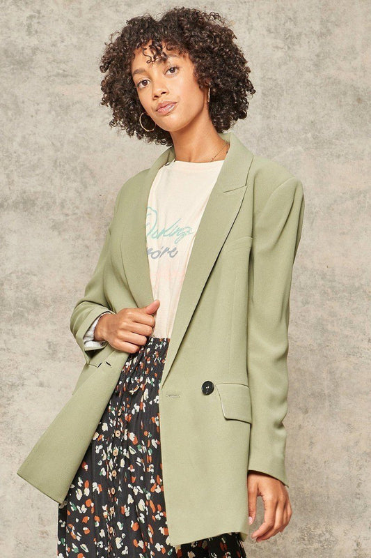 A Solid Woven Blazer Jacket - Absolute Fashion 2020