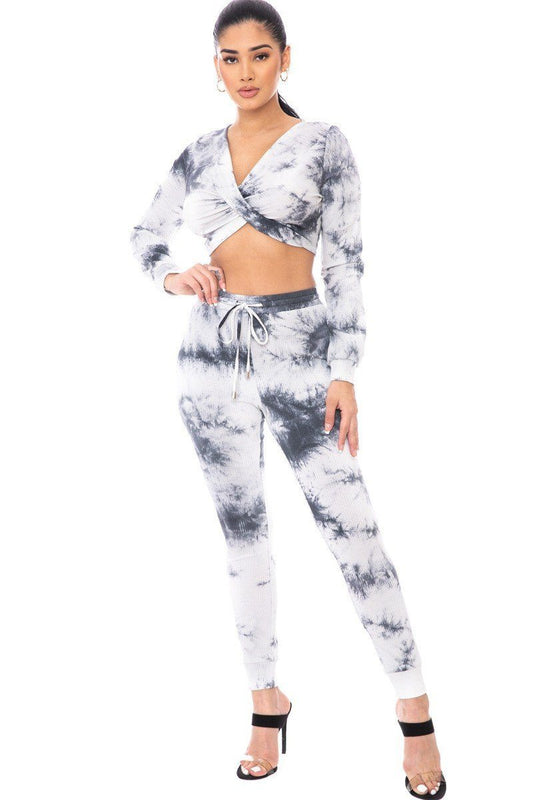 Tie Dye Ribbed Sweater Set - Absolute Fashion 2020