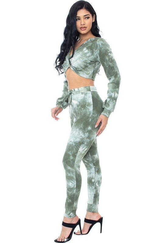 Tie Dye Ribbed Sweater Set - Absolute Fashion 2020
