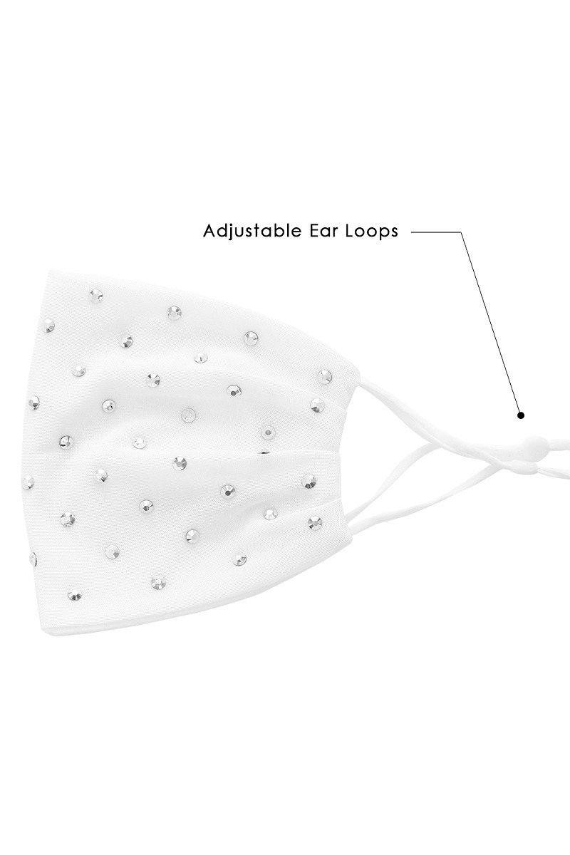 3d Shiny Silver Metal Studs Rhinestone Jersey Fashion Face Mask - Absolute Fashion 2020