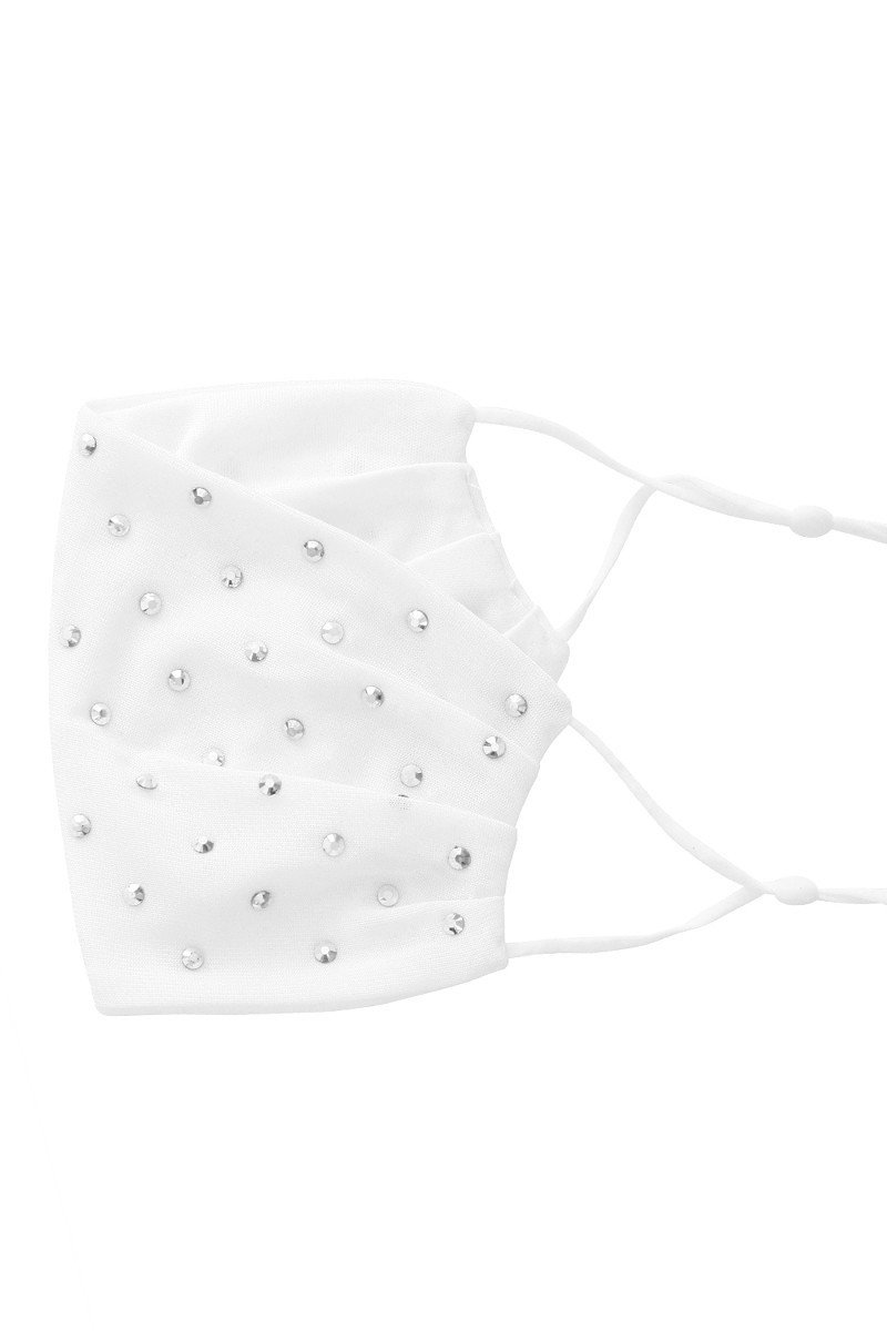 3d Shiny Silver Metal Studs Rhinestone Jersey Fashion Face Mask - Absolute Fashion 2020