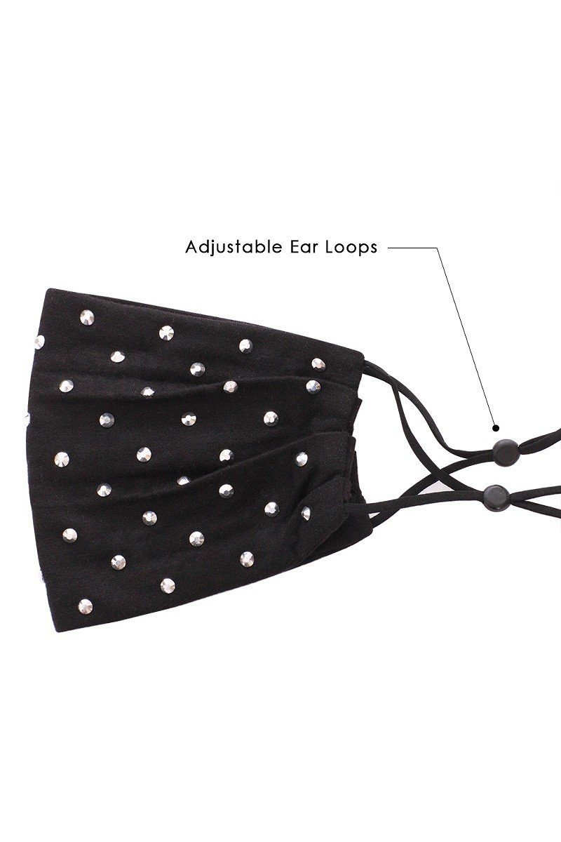3d Shiny Silver Metal Studs Cotton Fashion Face Mask - Absolute Fashion 2020