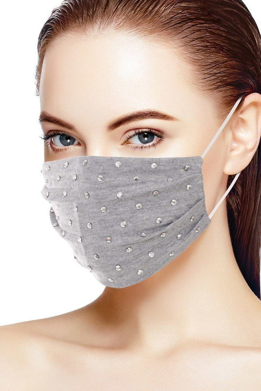 3d Shiny Silver Metal Studs Cotton Fashion Face Mask - Absolute Fashion 2020
