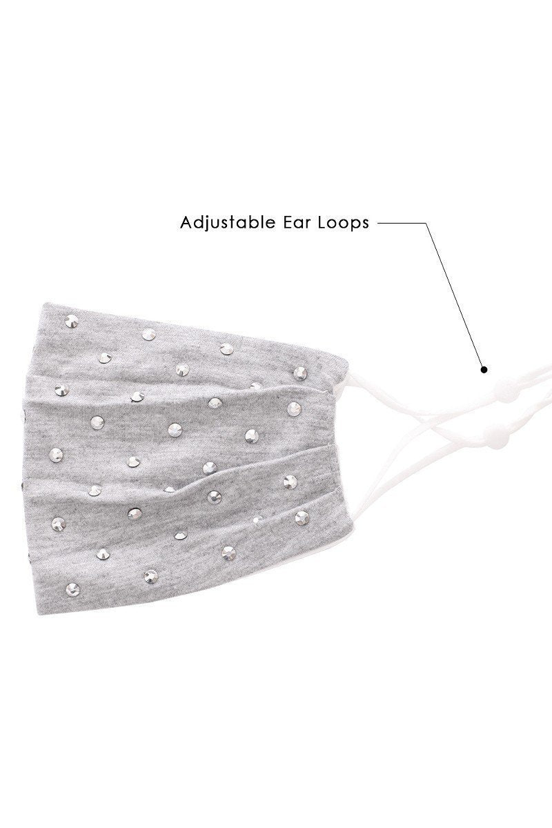 3d Shiny Silver Metal Studs Cotton Fashion Face Mask - Absolute Fashion 2020