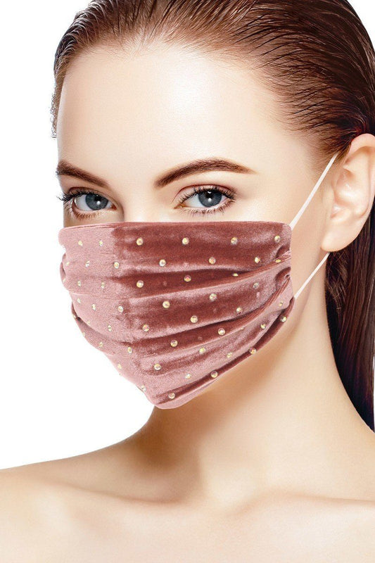 3d Shiny Iridescent Rhinestone Velvet Fashion Face Mask - Absolute Fashion 2020