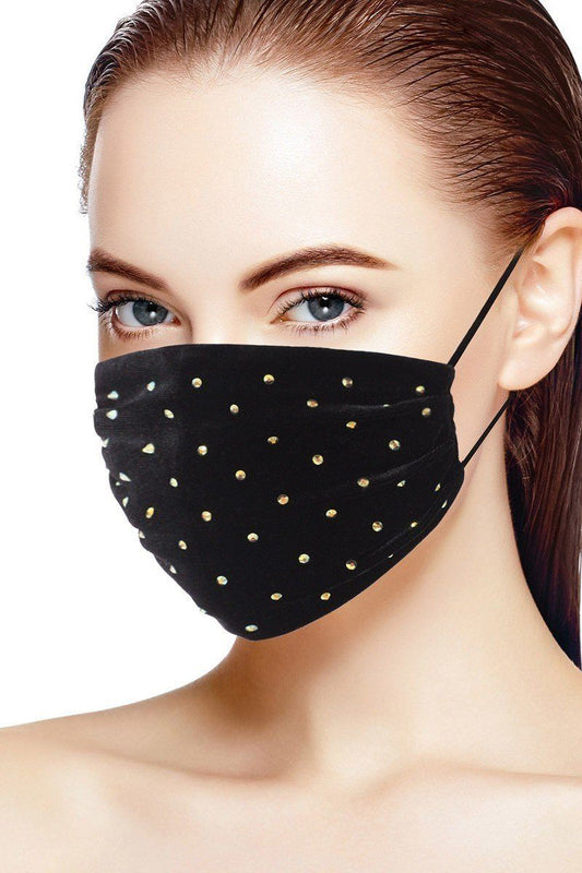 3d Shiny Iridescent Rhinestone Velvet Fashion Face Mask - Absolute Fashion 2020