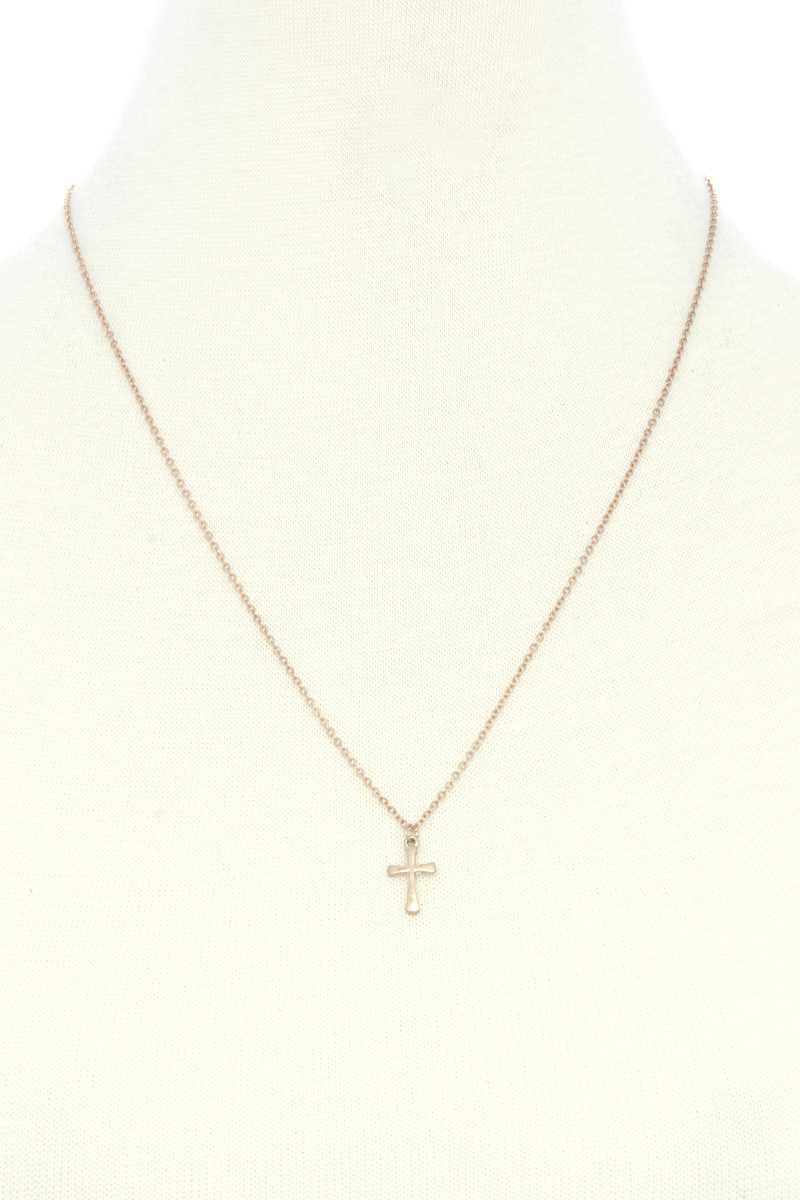 Dainty Cross Charm Layered Necklace - Absolute Fashion 2020