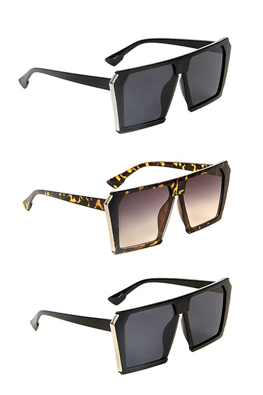 Fashion Plastic Square Metal Edge Sunglasses - Absolute Fashion 2020
