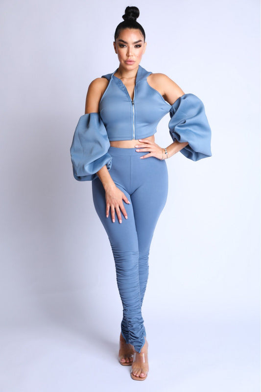 Puff Sleeve Hoodie Set - Absolute Fashion 2020