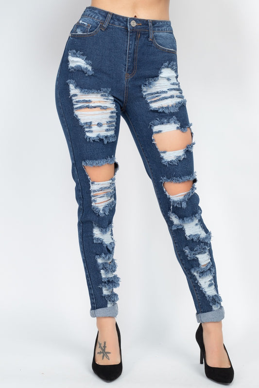Distressed Straight Leg Jeans - Absolute Fashion 2020
