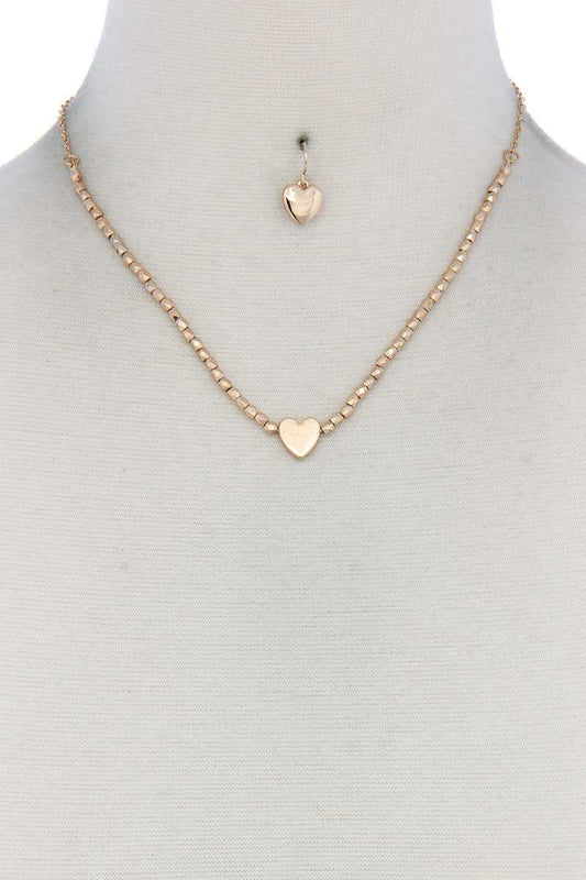 Heart Charm Beaded Necklace - Absolute Fashion 2020