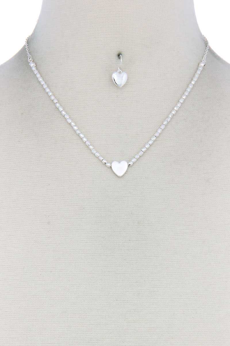 Heart Charm Beaded Necklace - Absolute Fashion 2020