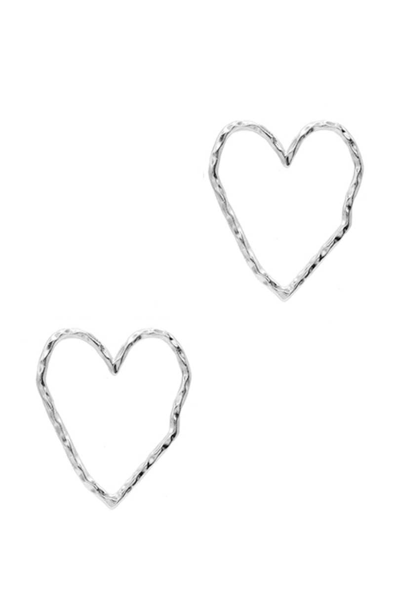 Rough Metal Heart Stud Earring - Absolute Fashion 2020