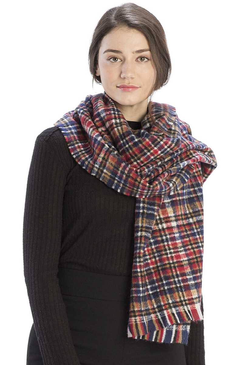 Colored Plaid Checkered Scarf - Absolute Fashion 2020